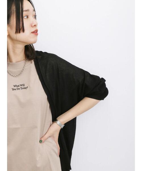 Samansa Mos2 blue（サマンサモスモスブルー）の「【接触冷感】シアートッパーカーディガン（カーディガン/ボレロ・レディース・イエロー/ブラック/グリーン/シルバーグレー・F）」の19枚目の写真