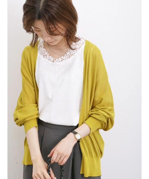 Samansa Mos2 blue（サマンサモスモスブルー）の「【接触冷感】シアートッパーカーディガン（カーディガン/ボレロ・レディース・イエロー/ブラック/グリーン/シルバーグレー・F）」の11枚目の写真