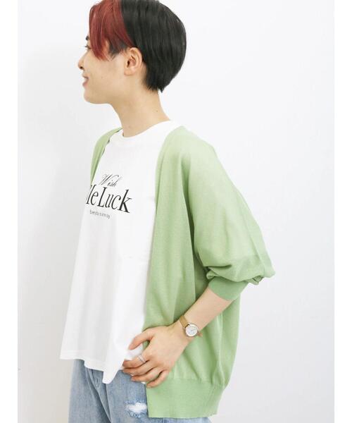 Samansa Mos2 blue（サマンサモスモスブルー）の「【接触冷感】シアートッパーカーディガン（カーディガン/ボレロ・レディース・イエロー/ブラック/グリーン/シルバーグレー・F）」の14枚目の写真