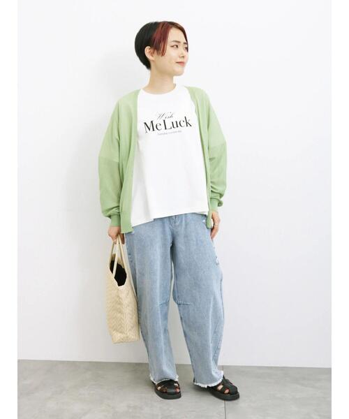 Samansa Mos2 blue（サマンサモスモスブルー）の「【接触冷感】シアートッパーカーディガン（カーディガン/ボレロ・レディース・イエロー/ブラック/グリーン/シルバーグレー・F）」の6枚目の写真