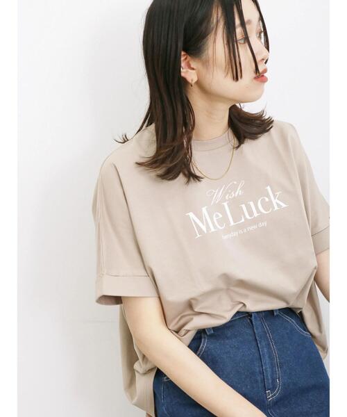 Samansa Mos2 blue（サマンサモスモスブルー）の「【接触冷感】冷感プリントビッグTシャツ（Tシャツ/カットソー・レディース・ブルー/ベージュ/ブラック/オフホワイト/ダークオレンジ・F）」の3枚目の写真