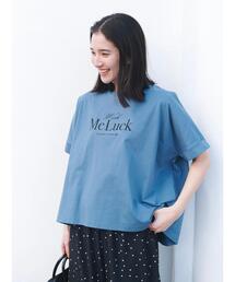 Samansa Mos2 blue | 【接触冷感】冷感プリントビッグTシャツ(Tシャツ/カットソー)