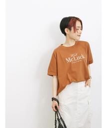 Samansa Mos2 blue | 【接触冷感】冷感プリントビッグTシャツ(Tシャツ/カットソー)