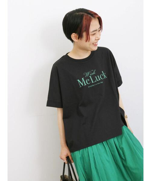 Samansa Mos2 blue（サマンサモスモスブルー）の「【接触冷感】冷感プリントビッグTシャツ（Tシャツ/カットソー・レディース・ブルー/ベージュ/ブラック/オフホワイト/ダークオレンジ・F）」の13枚目の写真