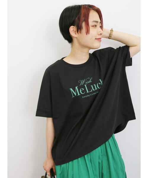 Samansa Mos2 blue（サマンサモスモスブルー）の「【接触冷感】冷感プリントビッグTシャツ（Tシャツ/カットソー・レディース・ブルー/ベージュ/ブラック/オフホワイト/ダークオレンジ・F）」の15枚目の写真