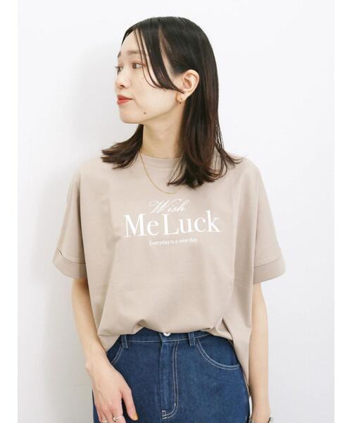 Samansa Mos2 blue（サマンサモスモスブルー）の「【接触冷感】冷感プリントビッグTシャツ（Tシャツ/カットソー・レディース・ブルー/ベージュ/ブラック/オフホワイト/ダークオレンジ・F）」の18枚目の写真