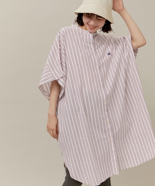 ROPE' PICNIC(ロペピクニック)の「【BEVERLY HILLS POLO CLUB】バンドカラーシャツ(シャツ/ブラウス・レディース・ブルー系その他4/ベージュ系その他/サックスブルー/ホワイト・38)」の2枚目の写真