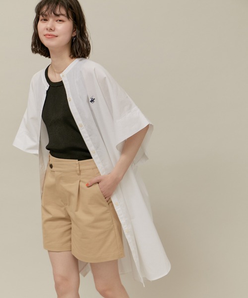 ROPE' PICNIC(ロペピクニック)の「【BEVERLY HILLS POLO CLUB】バンドカラーシャツ(シャツ/ブラウス・レディース・ブルー系その他4/ベージュ系その他/サックスブルー/ホワイト・38)」の1枚目の写真