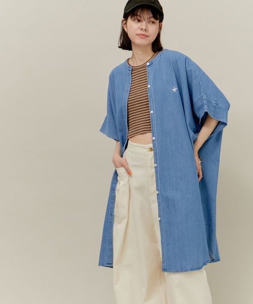 ROPE' PICNIC(ロペピクニック)の「【BEVERLY HILLS POLO CLUB】バンドカラーシャツ(シャツ/ブラウス・レディース・ブルー系その他4/ベージュ系その他/サックスブルー/ホワイト・38)」の3枚目の写真