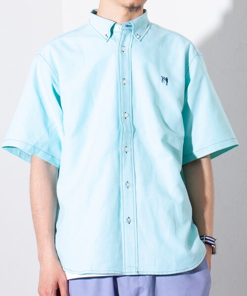 GLOSTER(グロスター)の「【GLOSTER/グロスター】BOY ASTLAD ボタンダウン 半袖シャツ (無地/チェック)(シャツ/ブラウス・メンズ・グリーン系その他/ブルー系その他/ホワイト/ミント・S/M/L)」の2枚目の写真