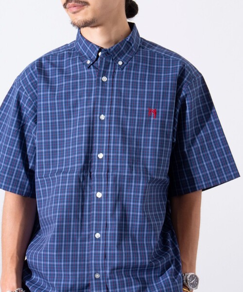 GLOSTER(グロスター)の「【GLOSTER/グロスター】BOY ASTLAD ボタンダウン 半袖シャツ (無地/チェック)(シャツ/ブラウス・メンズ・グリーン系その他/ブルー系その他/ホワイト/ミント・S/M/L)」の9枚目の写真