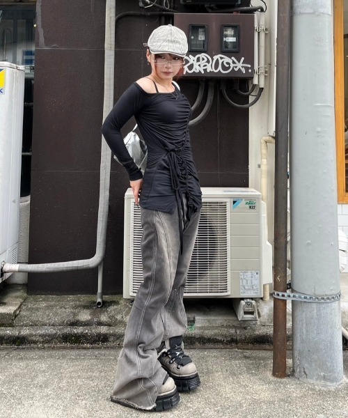 FLAREUP フレアアップ ナップサック　ナップザック　クリーム　韓国 FLAREUP（フレアアップ）の「【FLAREUP】Wave Handmade Gym Sack