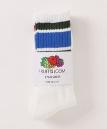 FRUIT OF THE LOOM（フルーツオブザルーム）の「【FRUIT OF THE LOOM】ソックス/靴下 3Pセット / ライン / カラフル / ワンポイント刺繍 / レディース（ソックス/靴下）」