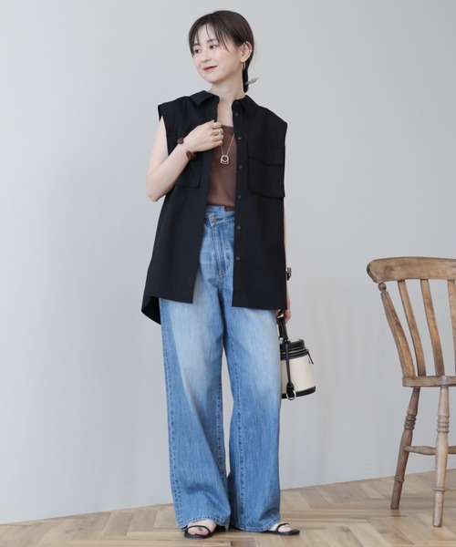 セール】ノースリーブWポケットシャツ（シャツ/ブラウス）｜AMERICAN