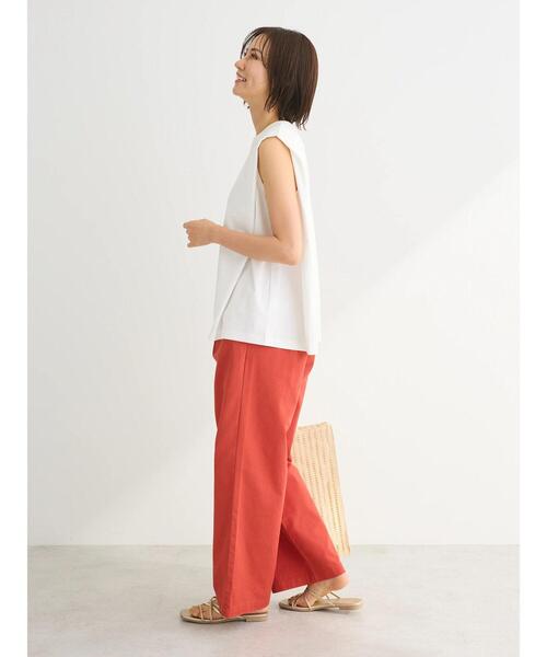 Green Parks(グリーンパークス)の「イージーワイドパンツ(その他パンツ・レディース・アイボリー/レッド/インディゴブルー/ライトインディゴブルー・FREE)」の22枚目の写真