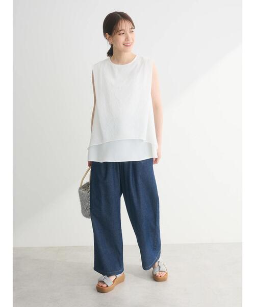 Green Parks(グリーンパークス)の「イージーワイドパンツ(その他パンツ・レディース・アイボリー/レッド/インディゴブルー/ライトインディゴブルー・FREE)」の11枚目の写真
