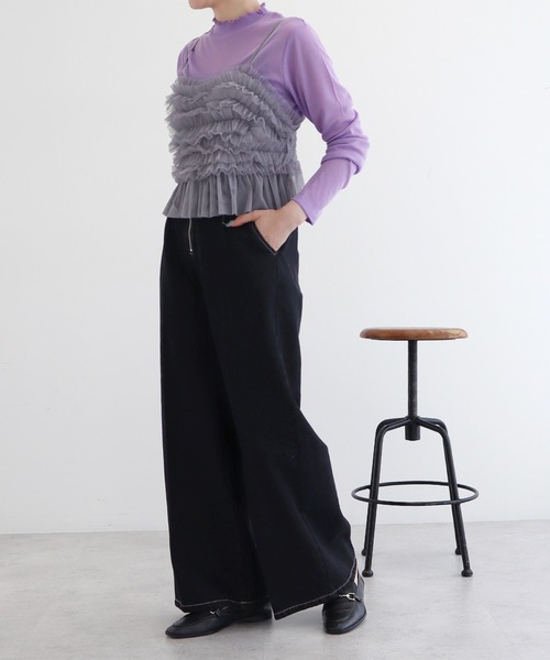 earth music&ecology(アースミュージックアンドエコロジー)の「チュールビスチェ(ベスト・レディース・ブラック/モカ/グレー・FREE)」の18枚目の写真