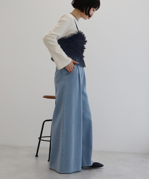 earth music&ecology(アースミュージックアンドエコロジー)の「チュールビスチェ(ベスト・レディース・ブラック/モカ/グレー・FREE)」の12枚目の写真