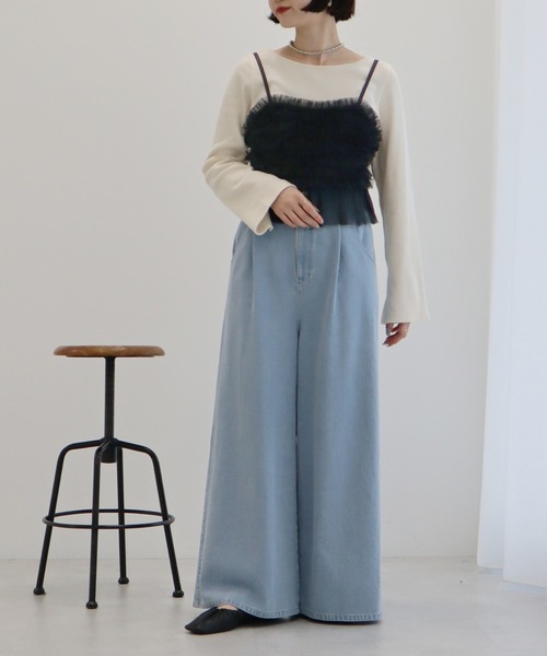 earth music&ecology(アースミュージックアンドエコロジー)の「チュールビスチェ(ベスト・レディース・ブラック/モカ/グレー・FREE)」の11枚目の写真