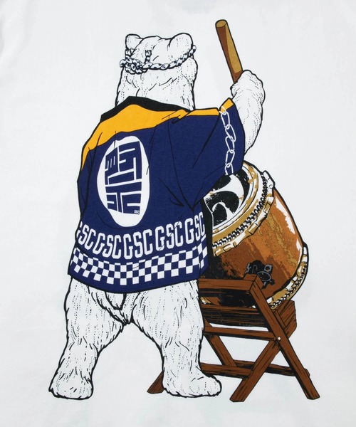 go slow caravan USA/C 和太鼓クマSP ゆったりTEE USA/C 和太鼓クマSP ゆったりTEE（Tシャツ/カットソー）｜go