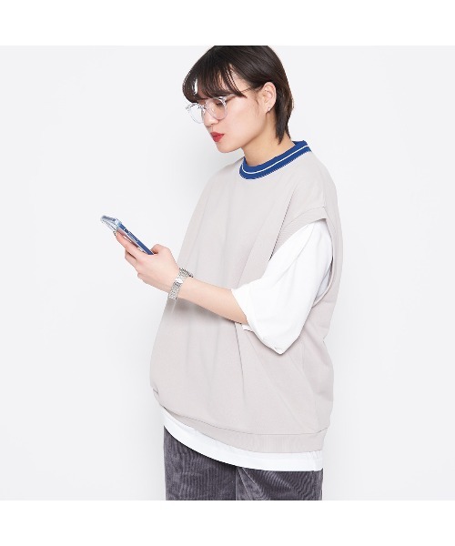 spiritoso（スピリトーゾ）の「【spiritoso】裏毛ベストセット(CP)（ベスト・レディース・杢グレー/ホワイト系/ベビーピンク/グレイッシュベージュ/スミクロ・FREE）」の15枚目の写真
