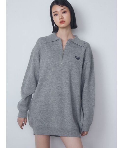 EMODA(エモダ)の「ハーフジップオーバーミニワンピース(ワンピース・レディース・ブラック/ネイビー/グレー/ミント・FREE)」の9枚目の写真