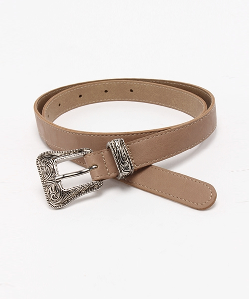 WEGO(ウィゴー)の「WEGO/エンボスバックルベルト(ベルト・レディース・キャメル/ベージュ/カーキ/ブラック・FREE)」の2枚目の写真