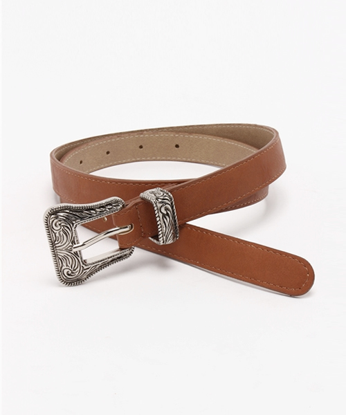 WEGO(ウィゴー)の「WEGO/エンボスバックルベルト(ベルト・レディース・キャメル/ベージュ/カーキ/ブラック・FREE)」の4枚目の写真