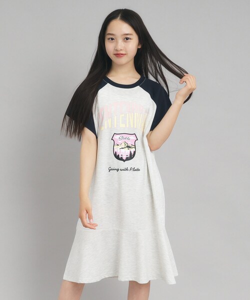 PINK-latte（ピンクラテ）の「◆裾ラッフルカットワンピース（ワンピース・キッズ・ブラック系/グレー系その他/ネイビー系・14/15 /16）」の3枚目の写真