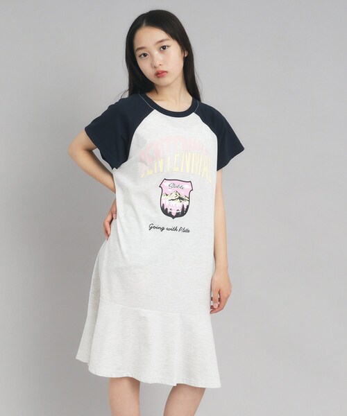 PINK-latte（ピンクラテ）の「◆裾ラッフルカットワンピース（ワンピース・キッズ・ブラック系/グレー系その他/ネイビー系・14/15 /16）」の9枚目の写真