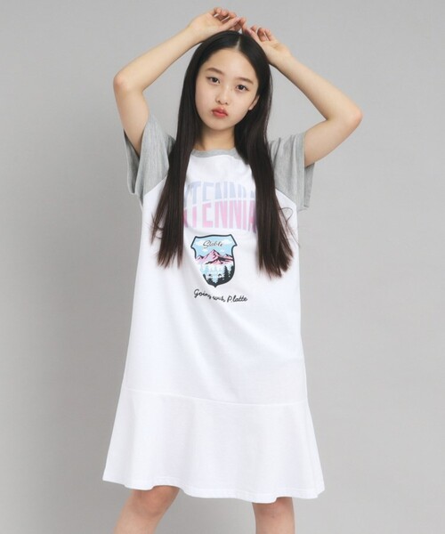 PINK-latte（ピンクラテ）の「◆裾ラッフルカットワンピース（ワンピース・キッズ・ブラック系/グレー系その他/ネイビー系・14/15 /16）」の19枚目の写真