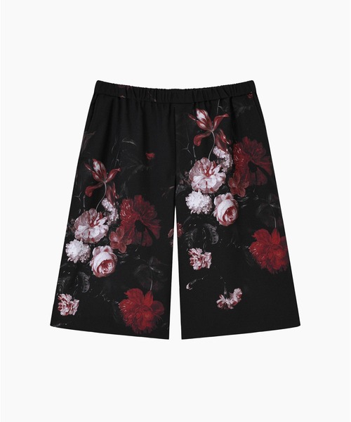 LAD MUSICIAN ラッドミュージシャン パンツ　フラワー　花　ブラック LAD MUSICIAN（ラッドミュージシャン）の「OIL PAINTING FLOWER SHORT