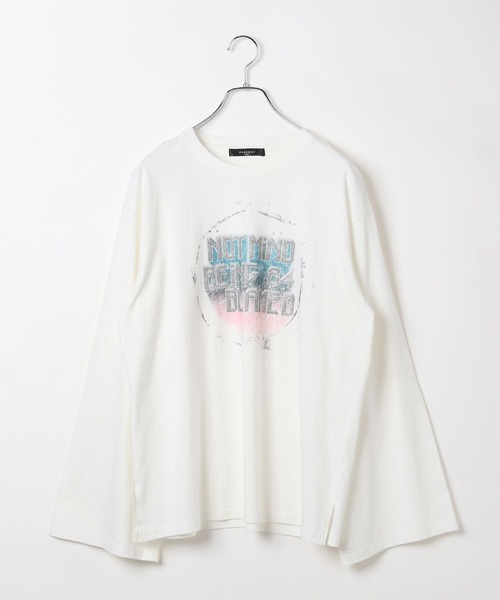 PAGEBOY（ページボーイ）の「カスレロゴワイドスリーブロンT（Tシャツ/カットソー・レディース・チャコールグレー/ホワイト・FREE）」の16枚目の写真