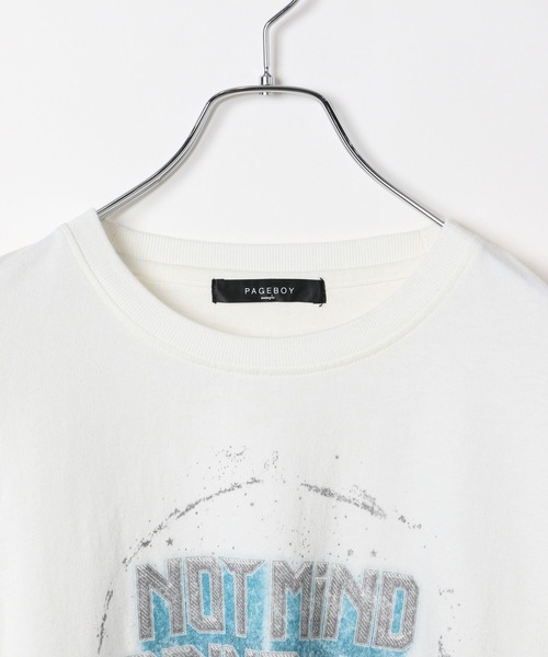 PAGEBOY（ページボーイ）の「カスレロゴワイドスリーブロンT（Tシャツ/カットソー・レディース・チャコールグレー/ホワイト・FREE）」の18枚目の写真