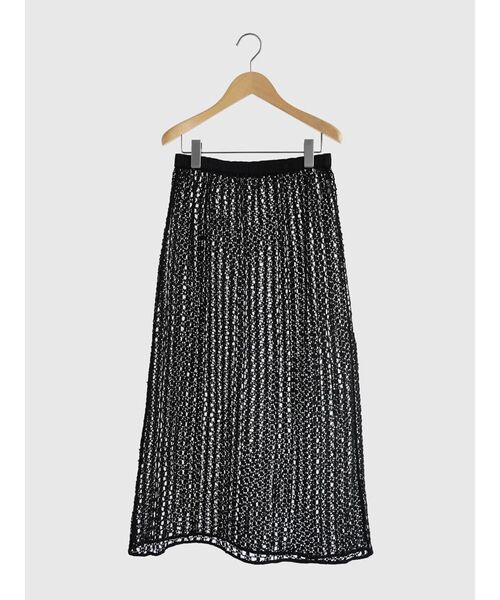 FIKA.(フィーカ)の「Crochet long skirt(スカート・レディース・ブラック/アイボリー・MEDIUM)」の2枚目の写真