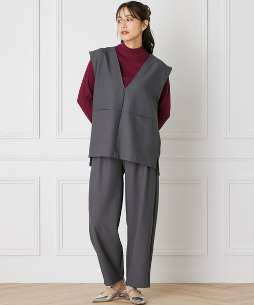 INED CLARO（イネドクラロ）の「ハンサムミドルベスト【セットアップ対応】（ベスト・レディース・ブラック/チャコールグレー・フリー）」の7枚目の写真