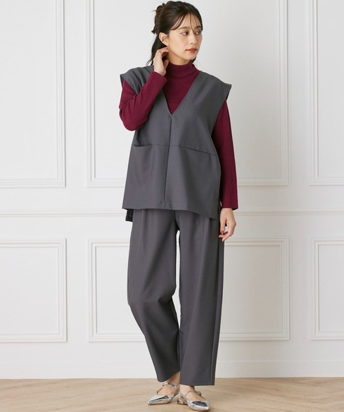 INED CLARO（イネドクラロ）の「ハンサムミドルベスト【セットアップ対応】（ベスト・レディース・ブラック/チャコールグレー・フリー）」の8枚目の写真