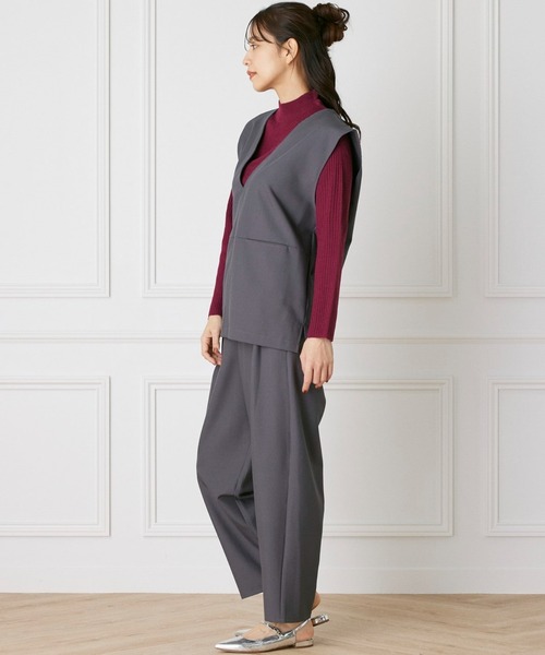 INED CLARO（イネドクラロ）の「ハンサムミドルベスト【セットアップ対応】（ベスト・レディース・ブラック/チャコールグレー・フリー）」の9枚目の写真