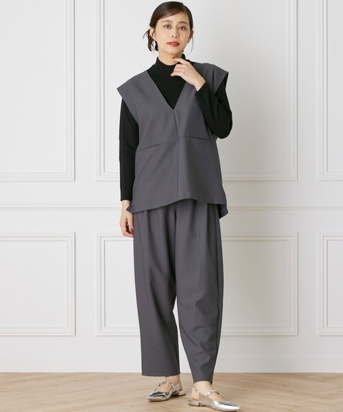 INED CLARO（イネドクラロ）の「ハンサムミドルベスト【セットアップ対応】（ベスト・レディース・ブラック/チャコールグレー・フリー）」の11枚目の写真