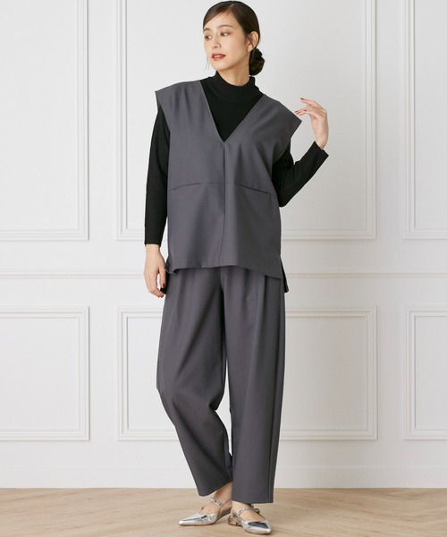 INED CLARO（イネドクラロ）の「ハンサムミドルベスト【セットアップ対応】（ベスト・レディース・ブラック/チャコールグレー・フリー）」の12枚目の写真