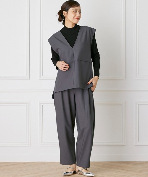 INED CLARO（イネドクラロ）の「ハンサムミドルベスト【セットアップ対応】（ベスト・レディース・ブラック/チャコールグレー・フリー）」の13枚目の写真