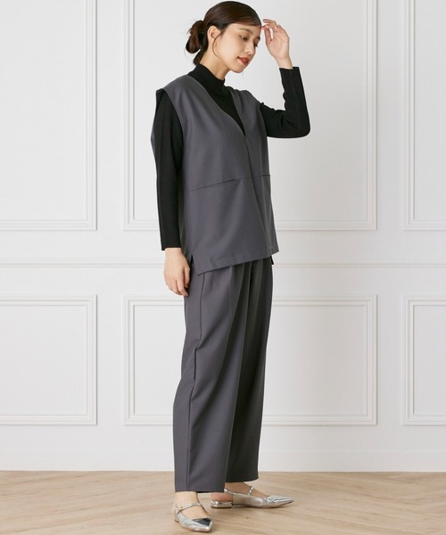 INED CLARO（イネドクラロ）の「ハンサムミドルベスト【セットアップ対応】（ベスト・レディース・ブラック/チャコールグレー・フリー）」の14枚目の写真