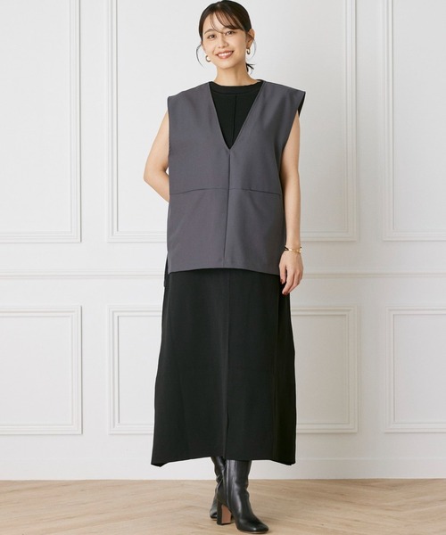 INED CLARO（イネドクラロ）の「ハンサムミドルベスト【セットアップ対応】（ベスト・レディース・ブラック/チャコールグレー・フリー）」の15枚目の写真