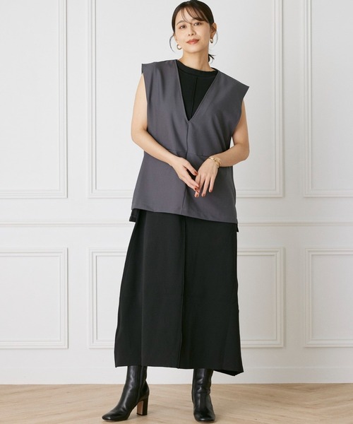 INED CLARO（イネドクラロ）の「ハンサムミドルベスト【セットアップ対応】（ベスト・レディース・ブラック/チャコールグレー・フリー）」の16枚目の写真