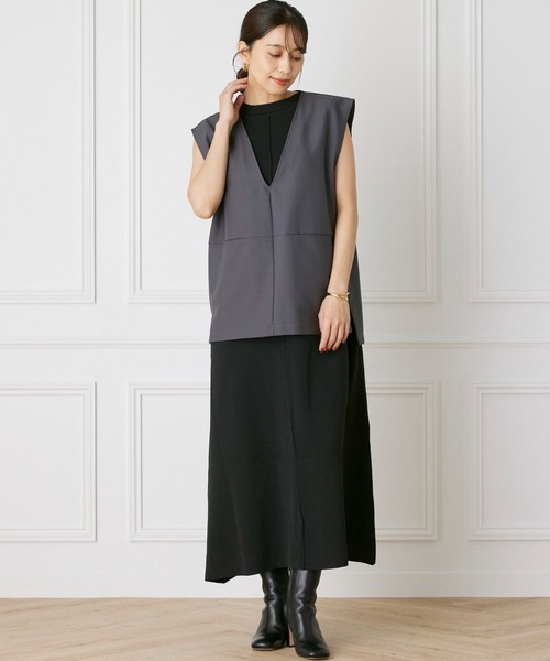 INED CLARO（イネドクラロ）の「ハンサムミドルベスト【セットアップ対応】（ベスト・レディース・ブラック/チャコールグレー・フリー）」の17枚目の写真