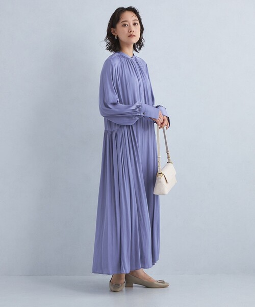 25SS★ グリーンレーベルリラクシング キリカエ ギャザーワンピース FREE 25SS☆ グリーンレーベルリラクシング キリカエギャザー