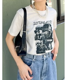 [接触冷感][UVカット]モノトーンロックバンドTシャツ