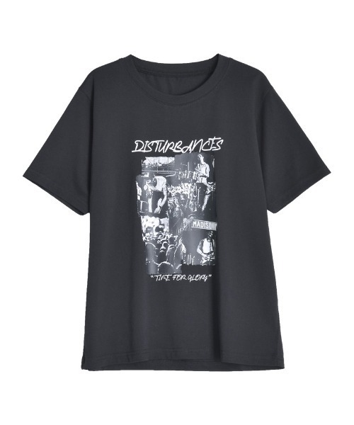 Re:EDIT（リエディ）の「[接触冷感][UVカット]モノトーンロックバンドTシャツ（Tシャツ/カットソー・レディース・ホワイト/ブラック・MEDIUM/LARGE）」の2枚目の写真