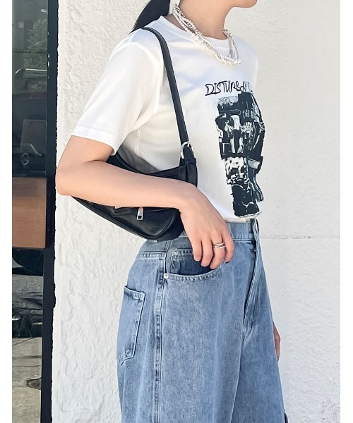 Re:EDIT（リエディ）の「[接触冷感][UVカット]モノトーンロックバンドTシャツ（Tシャツ/カットソー・レディース・ホワイト/ブラック・MEDIUM/LARGE）」の5枚目の写真