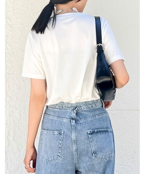 Re:EDIT（リエディ）の「[接触冷感][UVカット]モノトーンロックバンドTシャツ（Tシャツ/カットソー・レディース・ホワイト/ブラック・MEDIUM/LARGE）」の6枚目の写真